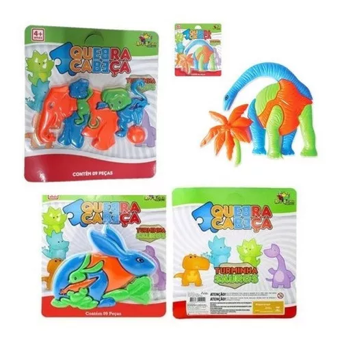 Kit Jogo Infantil Quebra Cabeça Dinossauro Rex+Jacaré Boca De Dentista -  Oriente - Quebra Cabeça - Magazine Luiza