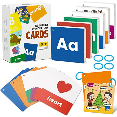 Beiens Flash Cards For Toddlers 1-4 Years - 105 Cards - 210