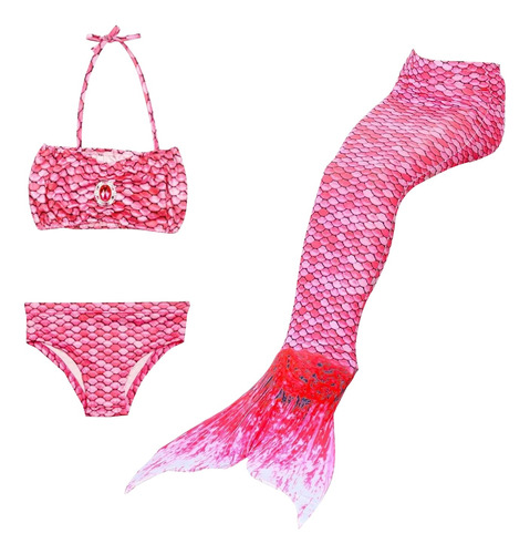 Malla Bikini Cola Sirena Premium Infantil Niñas Traje Baño ®