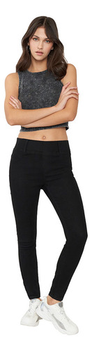 Jeans Mujer Básico Skinny Negro 5 Bolsillos Corona