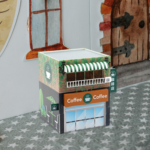 Café De Simulación A Escala 1:64 Con Luces Coleccionables