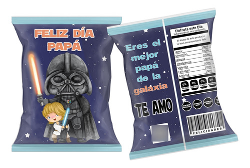 Bolsa Chip Bag Imprimible Día Del Padre Star Wars (mod 3)