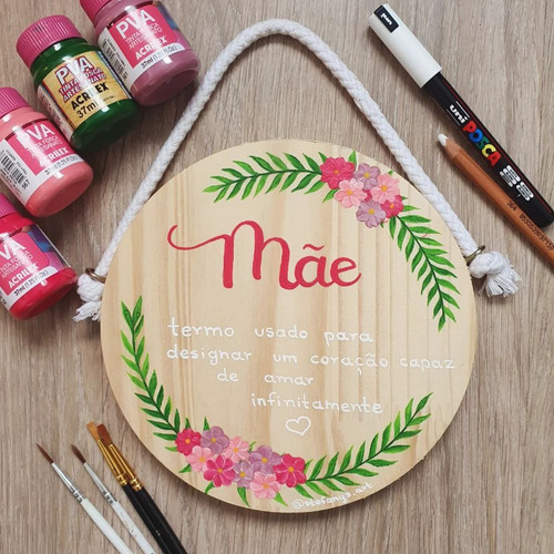 Placa Personalizada A Mão Dia Das Mães
