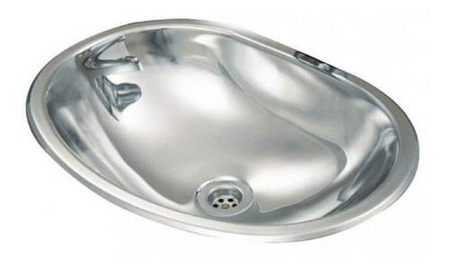 Bacha De Baño Oval Johnson Acero Inoxidable 37x26,5x12 Cm