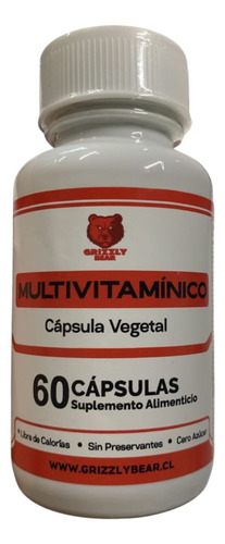 Multivitaminico 60 Capsulas - Grizzly Bear Sabor Sin Sabor