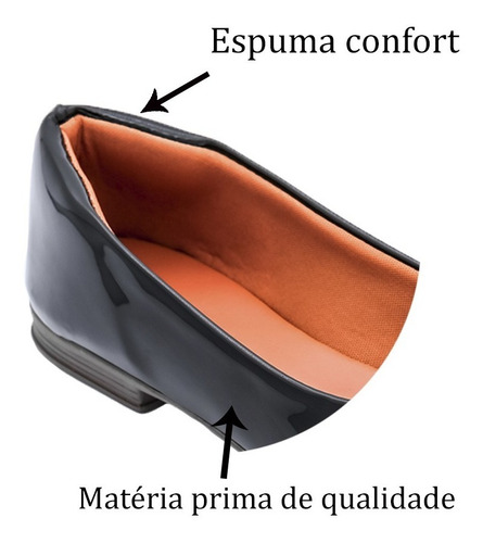 Promoção Sapatilha Feminina Verniz Bico Fino Confort Rf.222