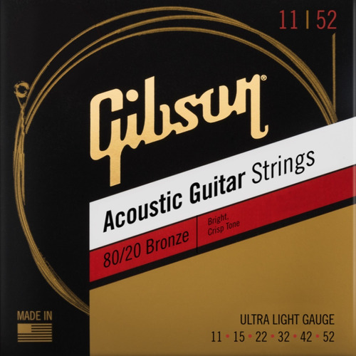 Imagem 1 de 2 de Gibson Cordas Violão Aço 011.052 Bronze Ac 8020 Ultra Light