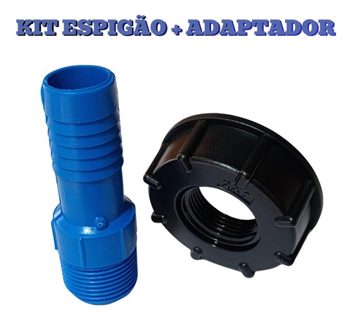 Conexão Adaptador Container Ibc Redução 3/4, 1/2, 1 Ou 2 Pol Item6 - 1 Polegada C/ Espigão 1 Polegada
