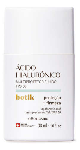 Boticário Multiprotetor Fluído Botik Ácido Hialurônico 30ml Momento de aplicação Dia/Noite Tipo de pele Mista