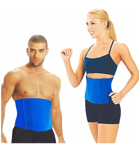 Imagen 3 de 5 de Faja Reductora Unisex Elimina Grasa Cintura Y Abdomen Azul