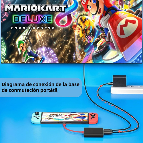 Negro Dock Hub Portátil Para Nintendo Switch Usb3.0 Tv Hdmi