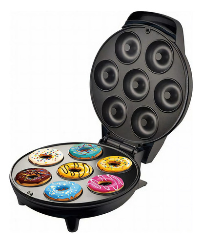 Maquina Para Hacer Donas Y Mini Donuts Antiadherente 1200w Color Negro