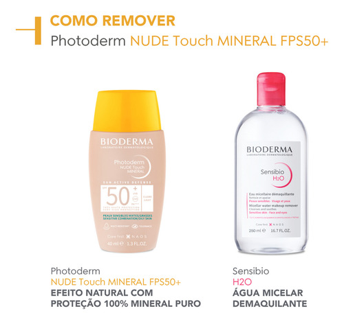 Protetor Solar Nude Touch Mineral Spf50+ Cor 4 40ml Bioderma
