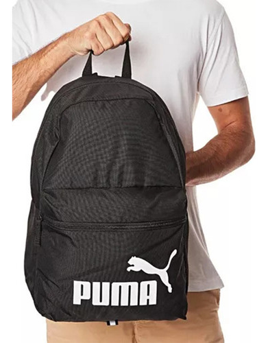 Mochila Puma Phase Unissex Backpack Logo Cat E Puma Cor Preto