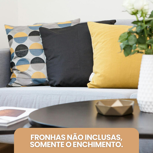 Kit 6 Enchimentos Para Almofada Refil Fibra Siliconada 45x45 Super Macia E Antiácaro