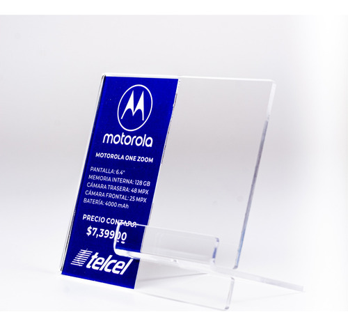 Base Exhibidor Portacelular Acrílico Portaprecio Pack 100