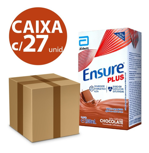 27 Unidades Ensure Plus Chocolate - 200ml - Abbott