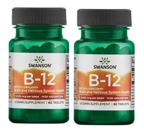 Vitamina B12 Sublingual Methylcobalamin Pack 2x Ultra5000mcg