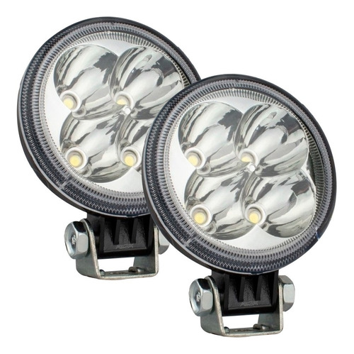 Faro 4 Led Auxiliar 12w Redondo Par