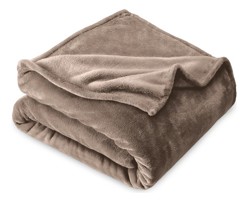 Frazada Manta Plush Flannel 240 X 190cm Térmica Ultra A Soft Marrón Claro Liso