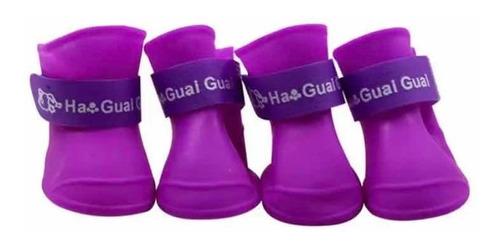 Botas Impermeables Para Perro Gato Color Violeta Talla Xxl