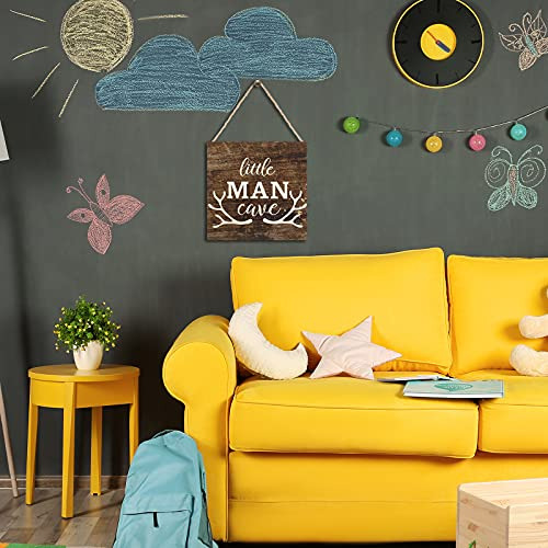 Jetec Pequeño Hombre Cave Madera Letrero Decoración Z111t