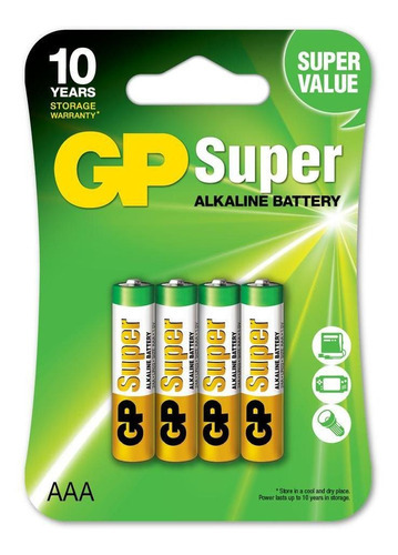 Pilas Baterias Aaa Alcalina 4 Pilas Duracion Expecional Gp