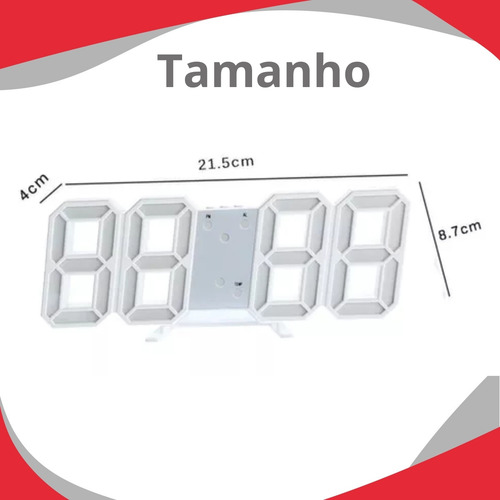 Relogio De Mesa E Parede Digital Led Com Data Alarme