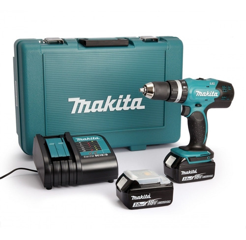 Taladro Percusión Inalámbrico Makita Dhp453sfe 18v Color Blue/Black