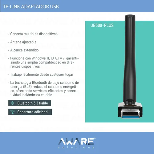 Tp-link Adaptador Usb Ub500 Plus Bluetooth 5.3 Largo Alcance