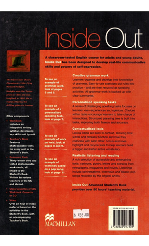 Inside Out Advanced Student's Book: Student's Book Advanced, De Bastow Jones. Editorial Macmillan, Tapa Blanda, Edición 1 En Inglés, 2001