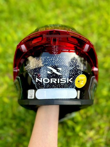 Casco Integral Norisk Flow Caption Con Visor Polarizado Negro Y Rojo Solido M (57 – 58 Cm)