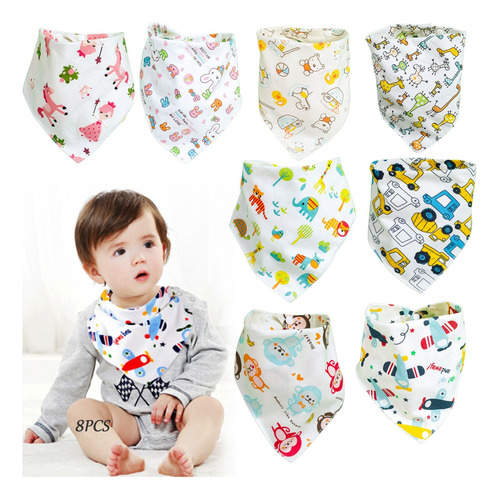 Pack 8 Bandanas Baberos Impermeables Soft, Algodón