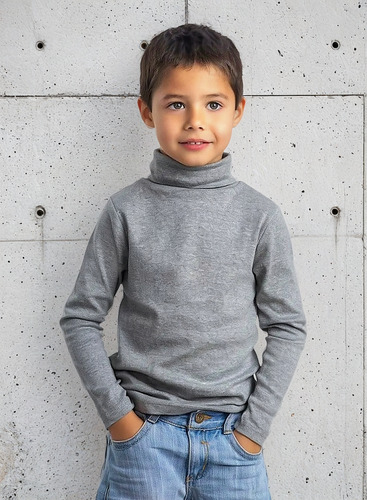 Beatle Niño Algodón Mota Talla 6 Color Gris Mt4440