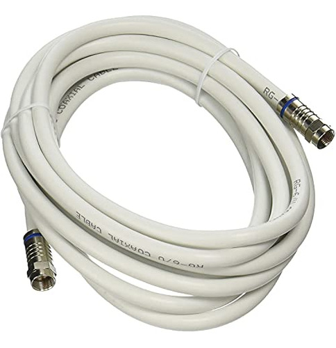 Cable Coaxial De Cobre Sólido Rg6 De 12 Pies Blanco Hd...