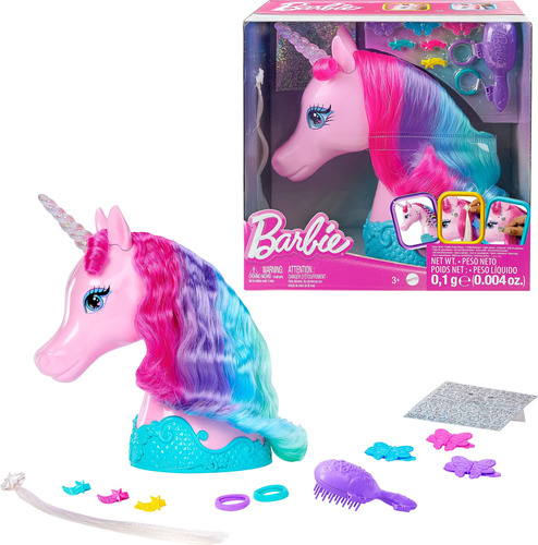 Barbie Juguetes De Unicornio, Cabeza De Peinado Con Melena .