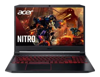 Notebook gamer Acer Aspire Nitro 5 AN515-57 preta 15.6", Intel Core i5 11400H 16GB de RAM 512GB SSD, NVIDIA GeForce RTX 3050 Ti 144 Hz 1920x1080px Windows 11 Home