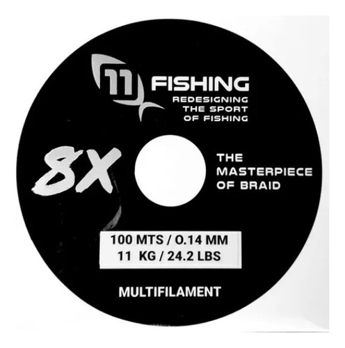 Bobina 100 Metros Multifilamento 0.14mm 8x Hebras 11 Fishing