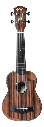 Ukulele Seizi Bora Bora Crush Soprano Acústico Ebony Com Bag