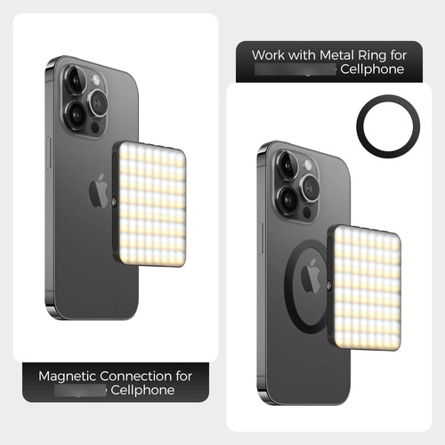 Luz Led Portátil Clip Magnético Para Teléfono Y Video Color