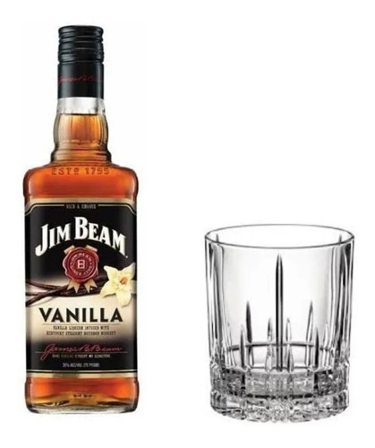 Whisky Jim Beam Vainilla 750ml. + 1 Vaso Spiegelau Cristal 