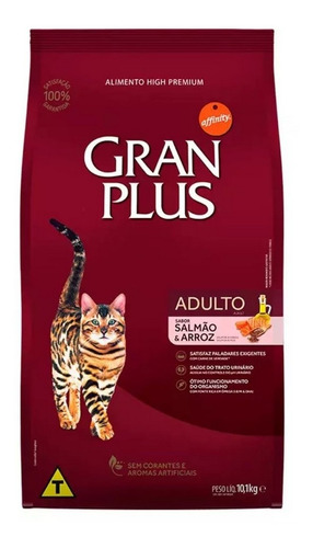 Ração P/ Gato Adulto Sabor Frango E Arroz 10,1kg Gran Plus