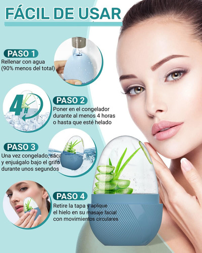 Rodillo Silicón Hielo Para Masaje Facial Reutilizable Cuidad