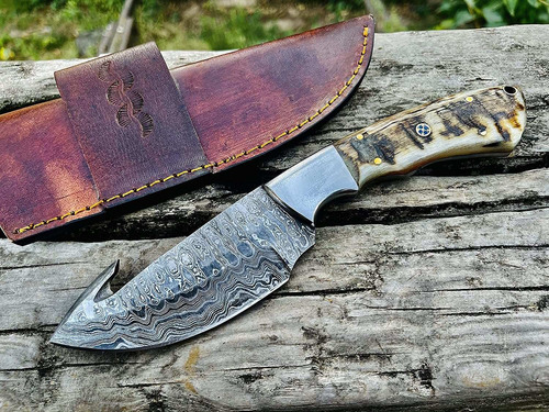 Bandle Custom Handmade Hunting Knife Camp Knife Damascus ...