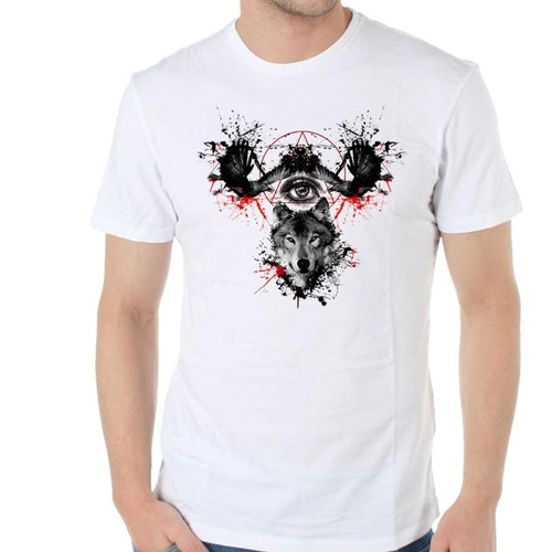 Remera De Hombre Trash Polka Estilo Tatuaje Lobo Ojo