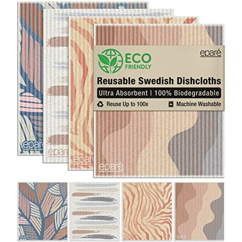 Swedish Dish Cloths For Kitchen - 8 Pack Absorbent Swed...