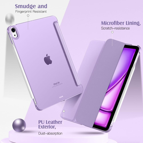 Smart Case Moko Para iPad Air6 11 M2 2024 A2902 A2903 Purple