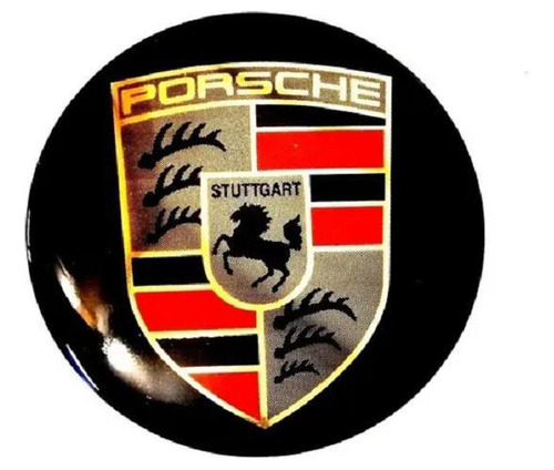 1 Emblema Adesivo Porsche 51mm (5,1cm) Resinado