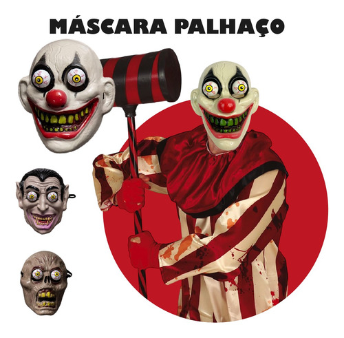 Mascara Monstro Zumbi Olho Saltado Com Mola Terror Festa