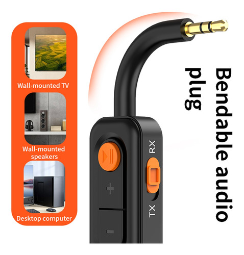 Receptor De Audio 2 En 1 De 3,5 Mm Aux 5.4 Para Música Estér
